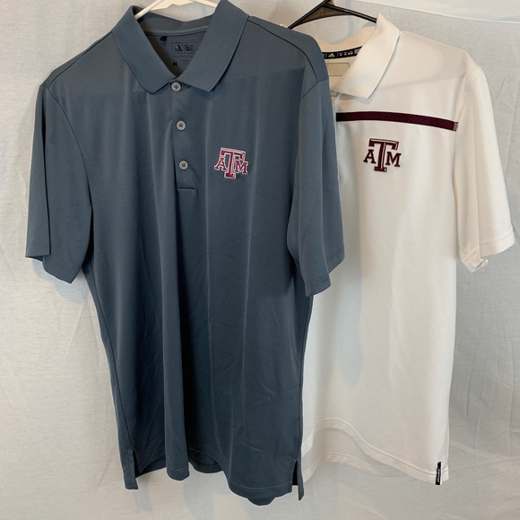 2 Texas A&M Adidas S/S Polo Shirts Medium - Picture 1 of 2
